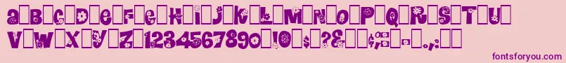 Blomster-Schriftart – Violette Schriften auf rosa Hintergrund