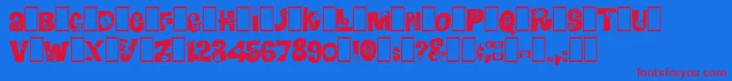 フォントBlomster – 赤い文字の青い背景
