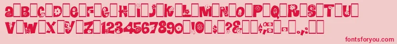 Blomster-Schriftart – Rote Schriften auf rosa Hintergrund