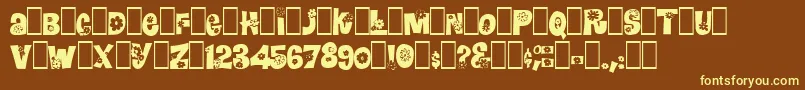 Blomster Font – Yellow Fonts on Brown Background