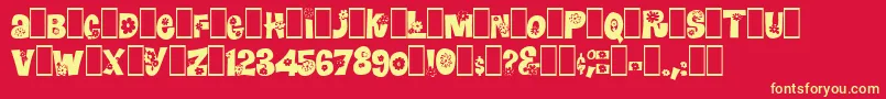 Blomster Font – Yellow Fonts on Red Background