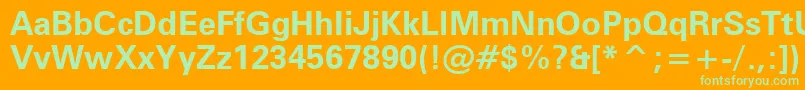 フォントZurichb – オレンジの背景に緑のフォント