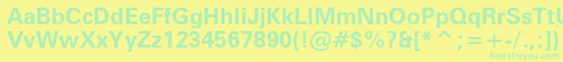 Шрифт Zurichb – зелёные шрифты на жёлтом фоне