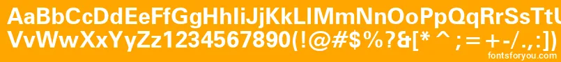 フォントZurichb – オレンジの背景に白い文字