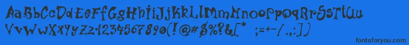 Linotypedowntown Font – Black Fonts on Blue Background