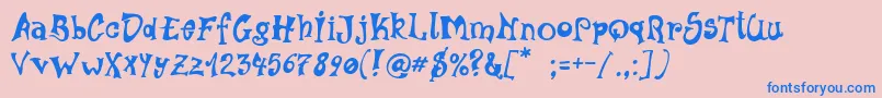 Linotypedowntown Font – Blue Fonts on Pink Background