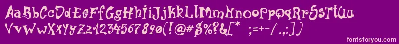 Linotypedowntown-Schriftart – Rosa Schriften auf violettem Hintergrund