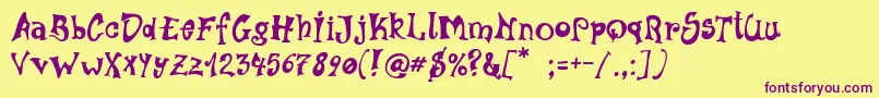 Linotypedowntown Font – Purple Fonts on Yellow Background