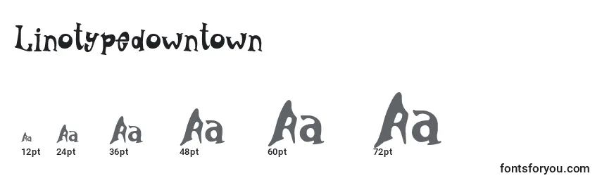 Linotypedowntown-fontin koot
