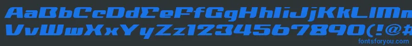 NationalyzeAlp Font – Blue Fonts on Black Background