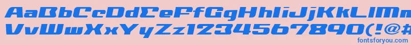 フォントNationalyzeAlp – ピンクの背景に青い文字