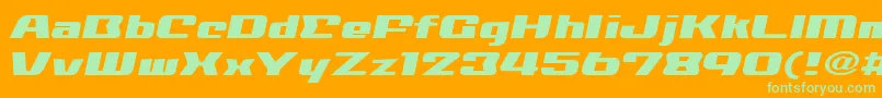 NationalyzeAlp Font – Green Fonts on Orange Background