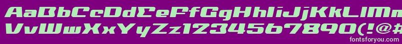 NationalyzeAlp Font – Green Fonts on Purple Background