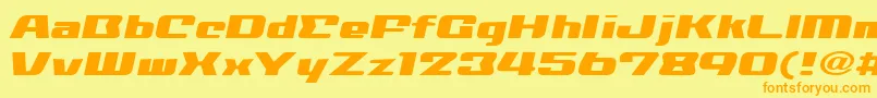 NationalyzeAlp Font – Orange Fonts on Yellow Background