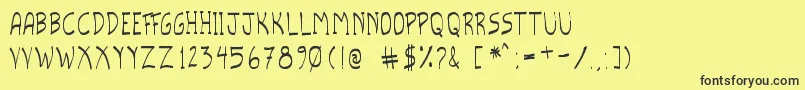 ScriptoTfbフォントについての詳細 フォントScriptoTfb – 黒い文字の黄色い背景