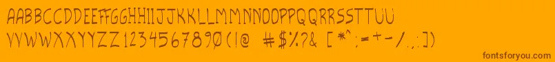 Weitere Informationen zur ScriptoTfb-Schriftart ScriptoTfb-Schriftart – Braune Schriften auf orangefarbenem Hintergrund