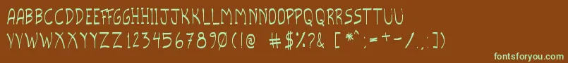 ScriptoTfb Font – Green Fonts on Brown Background