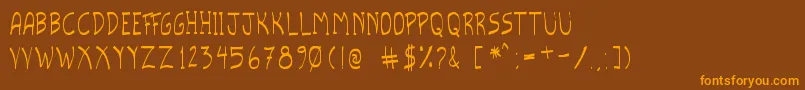 ScriptoTfb Font – Orange Fonts on Brown Background