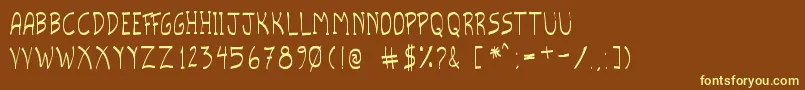 ScriptoTfb Font – Yellow Fonts on Brown Background