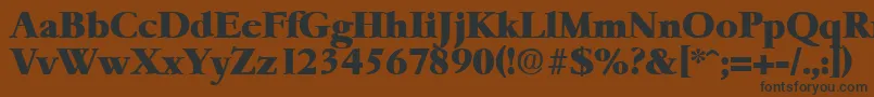 フォントGaremondHeavy – 黒い文字が茶色の背景にあります