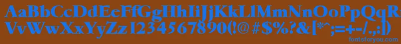 Więcej informacji o czcionce GaremondHeavy Czcionka GaremondHeavy – niebieskie czcionki na brązowym tle