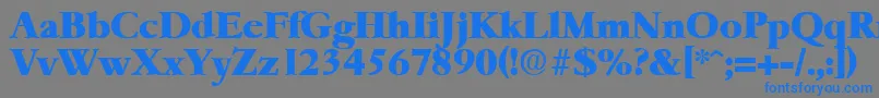 フォントGaremondHeavy – 灰色の背景に青い文字