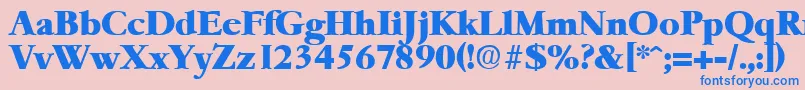 フォントGaremondHeavy – ピンクの背景に青い文字