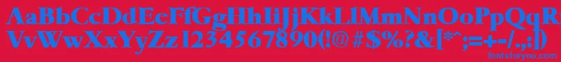 フォントGaremondHeavy – 赤い背景に青い文字