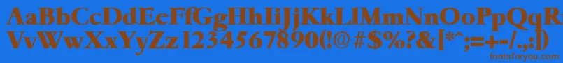 フォントGaremondHeavy – 茶色の文字が青い背景にあります。