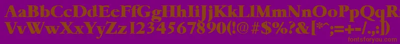 フォントGaremondHeavy – 紫色の背景に茶色のフォント
