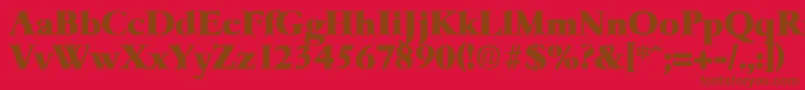 GaremondHeavy-fontti – ruskeat fontit punaisella taustalla