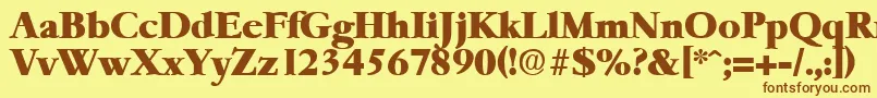 フォントGaremondHeavy – 茶色の文字が黄色の背景にあります。