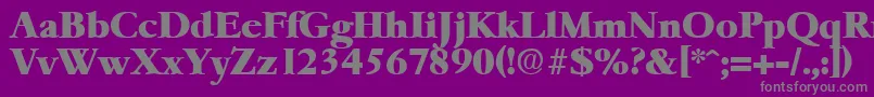 GaremondHeavy-Schriftart – Graue Schriften auf violettem Hintergrund