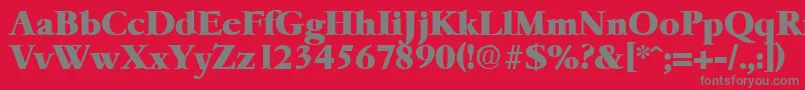 フォントGaremondHeavy – 赤い背景に灰色の文字