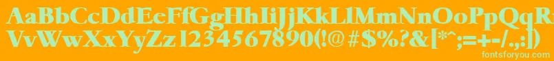 Шрифт GaremondHeavy – зелёные шрифты на оранжевом фоне
