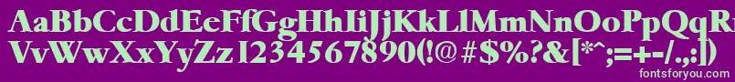 GaremondHeavy-Schriftart – Grüne Schriften auf violettem Hintergrund