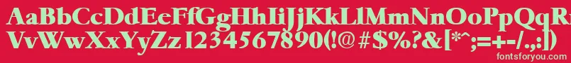 GaremondHeavy-Schriftart – Grüne Schriften auf rotem Hintergrund