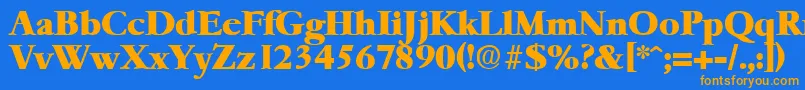 フォントGaremondHeavy – オレンジ色の文字が青い背景にあります。