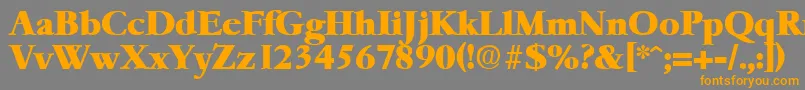 フォントGaremondHeavy – オレンジの文字は灰色の背景にあります。