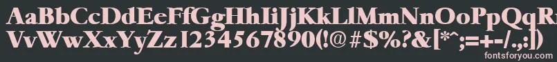 GaremondHeavy-fontti – vaaleanpunaiset fontit mustalla taustalla