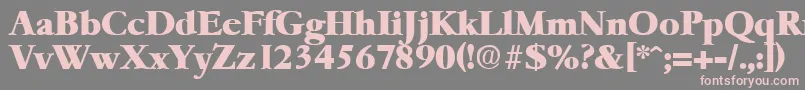 フォントGaremondHeavy – 灰色の背景にピンクのフォント