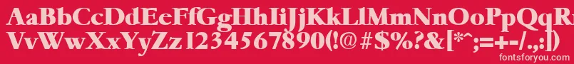 GaremondHeavy Font – Pink Fonts on Red Background