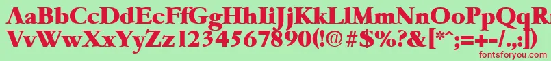 フォントGaremondHeavy – 赤い文字の緑の背景