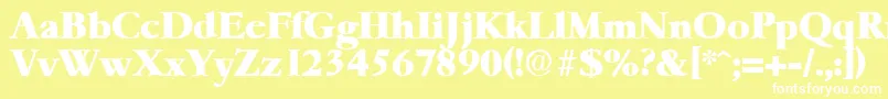 フォントGaremondHeavy – 黄色い背景に白い文字