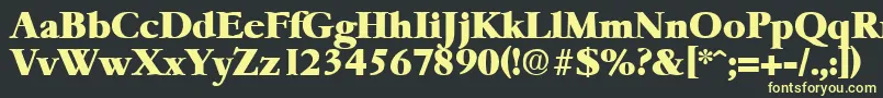 フォントGaremondHeavy – 黒い背景に黄色の文字