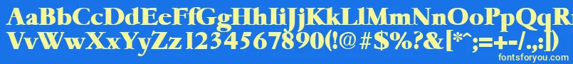 GaremondHeavy-fontti – keltaiset fontit sinisellä taustalla