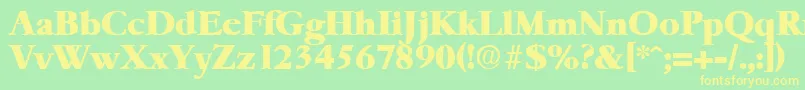 GaremondHeavy-Schriftart – Gelbe Schriften auf grünem Hintergrund