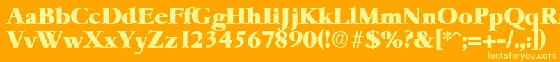 フォントGaremondHeavy – オレンジの背景に黄色の文字