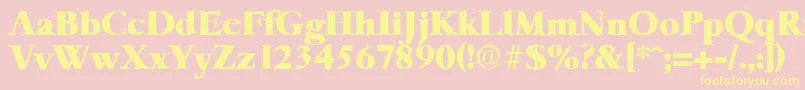 GaremondHeavy Font – Yellow Fonts on Pink Background