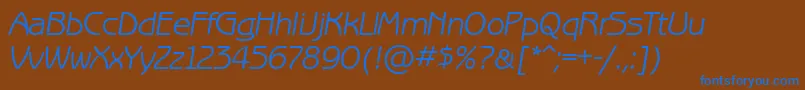 BenguiatgothiccttItalic Font – Blue Fonts on Brown Background
